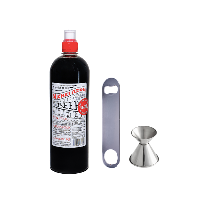 Micheladon 960 ml + Destapador metálico + Jigger